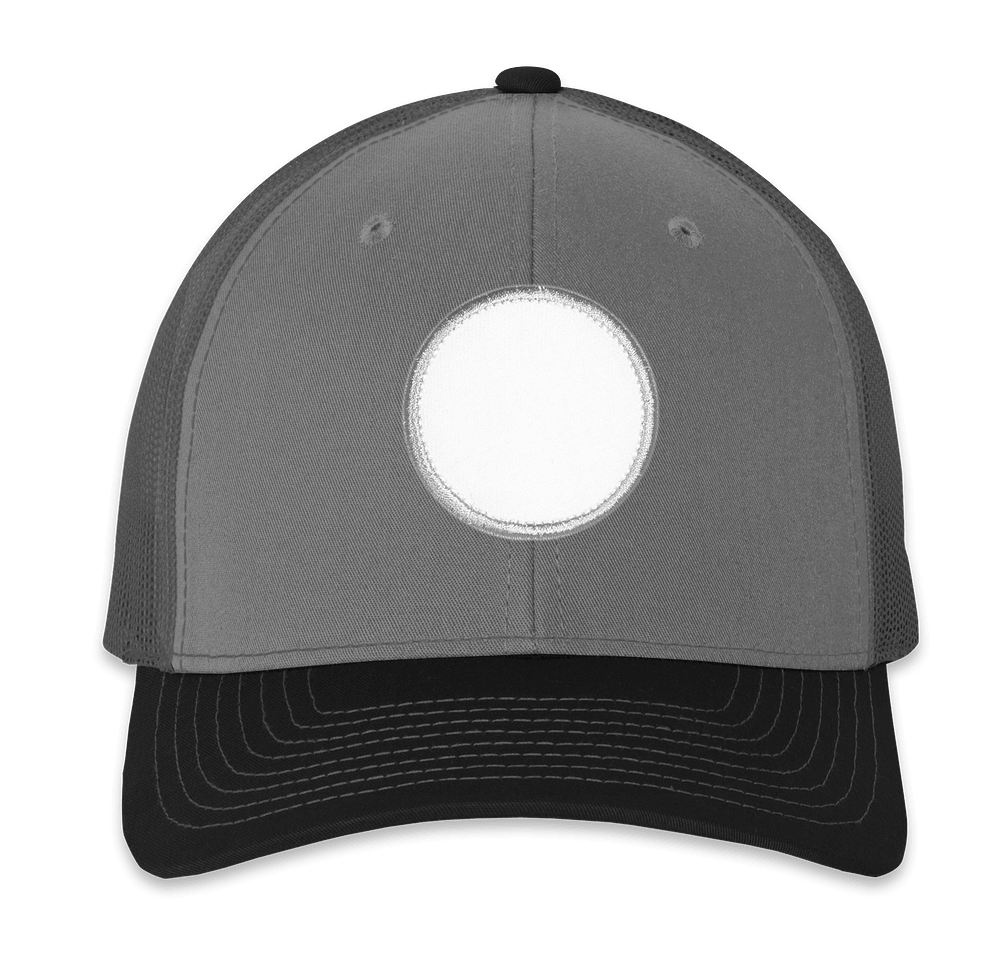 Richardson Snapback Trucker Hat - Circle Patch - Embroidered-default