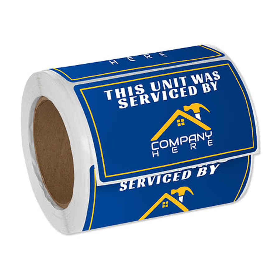 Full Color 5" x 3" Outdoor Rectangle Roll Labels (Roll of 500) in Columbia Blue
