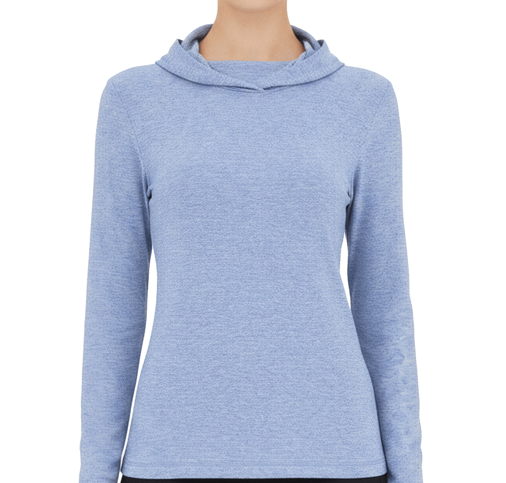 Wellable Women's Knit Recycled Hooded Long Sleeve Performance Shirt-default