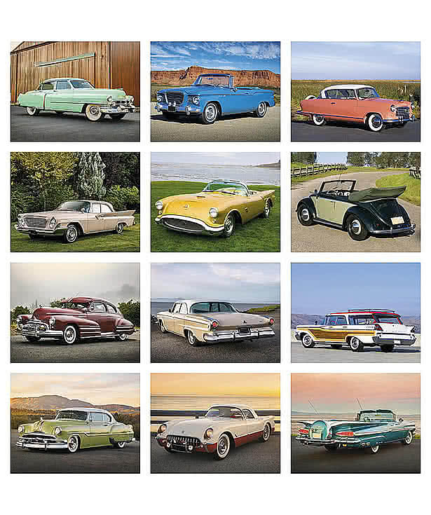 Full Color Classic Cars Spiral Wall Calendar