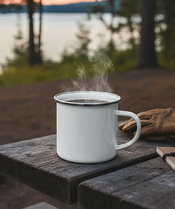 Full Color 12 oz. Enamel Campfire Mug