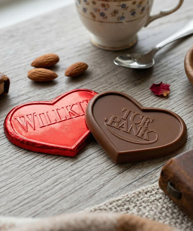 Debossed Foil-Wrapped Chocolate Heart