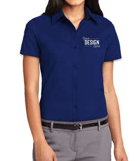 Port Authority Women's Short Sleeve Easy Care Shirt - Color: Royal/Classic Navy