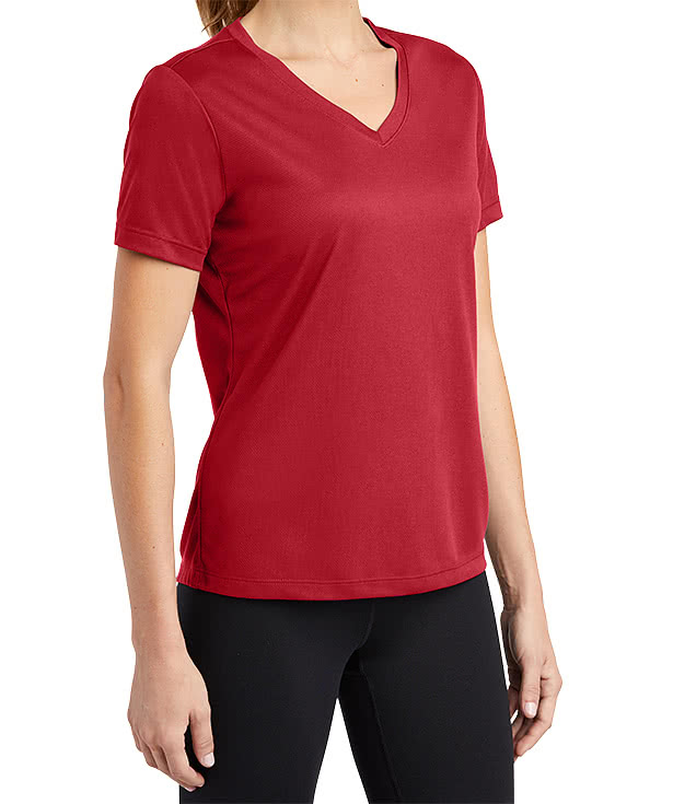 Sport-Tek Women's RacerMesh V-Neck Performance Shirt
