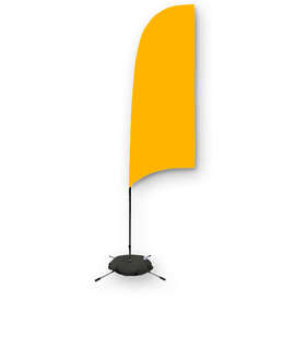 Full Color 9’ Streamline Razor Flag with Cross Base - Color: Athletic Gold
