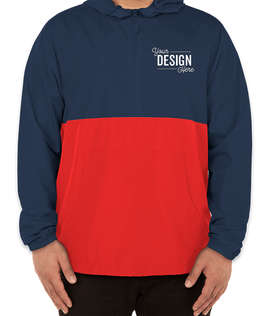 Independent Trading Quarter Zip Windbreaker - Color: Classic Navy / Red
