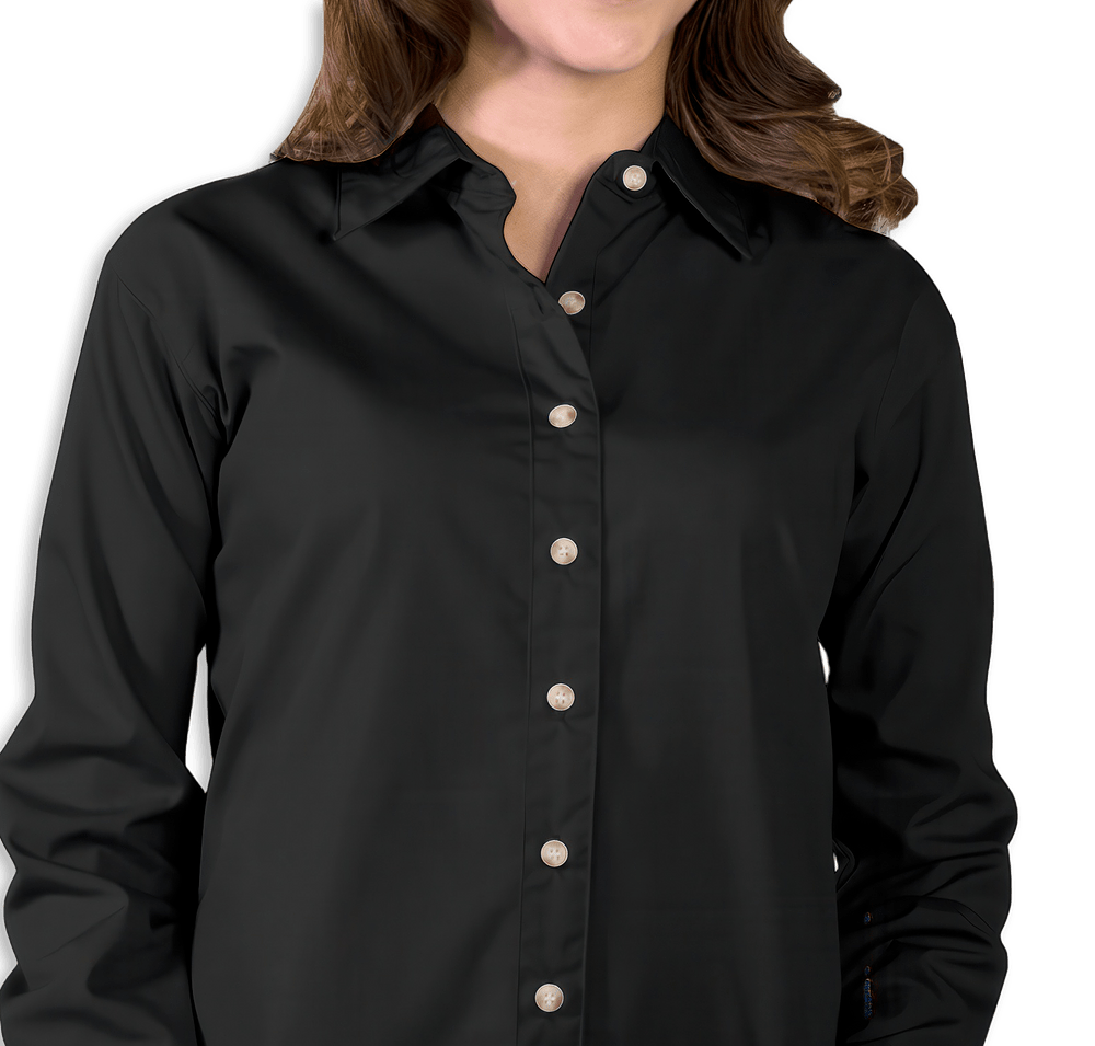 Blue Generation Women's Superblend Poplin Long Sleeve Dress Shirt - Embroidered-default