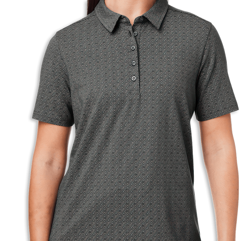 Devon & Jones Women's Crownlux Geo Performance Polo - Printed-default