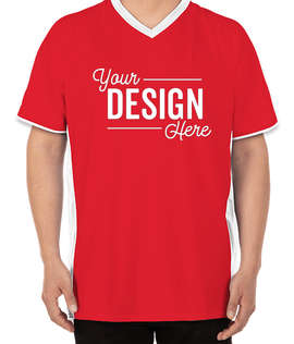 Augusta Cutter+ UPF 50 V-Neck Jersey - Color: Red / White