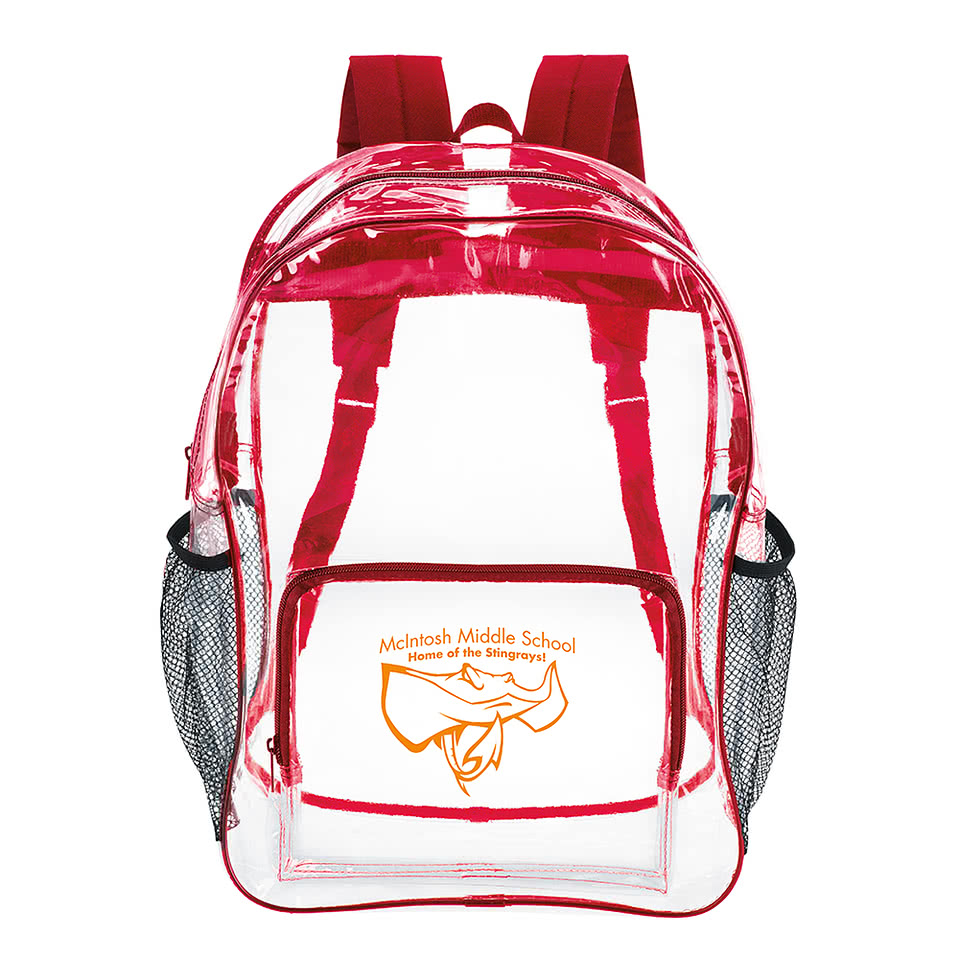 Clear Backpack with Side Pockets