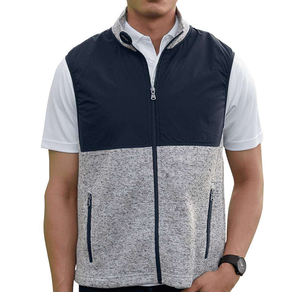 Vantage Summit Colorblock Sweater Fleece Vest-default