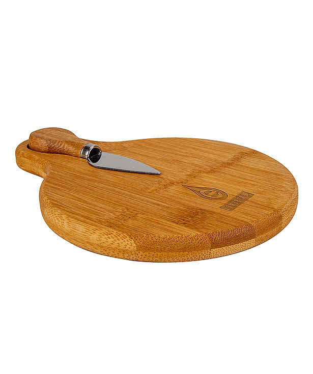Laser Engraved Small Bamboo Cutting Board with Cheese Knife