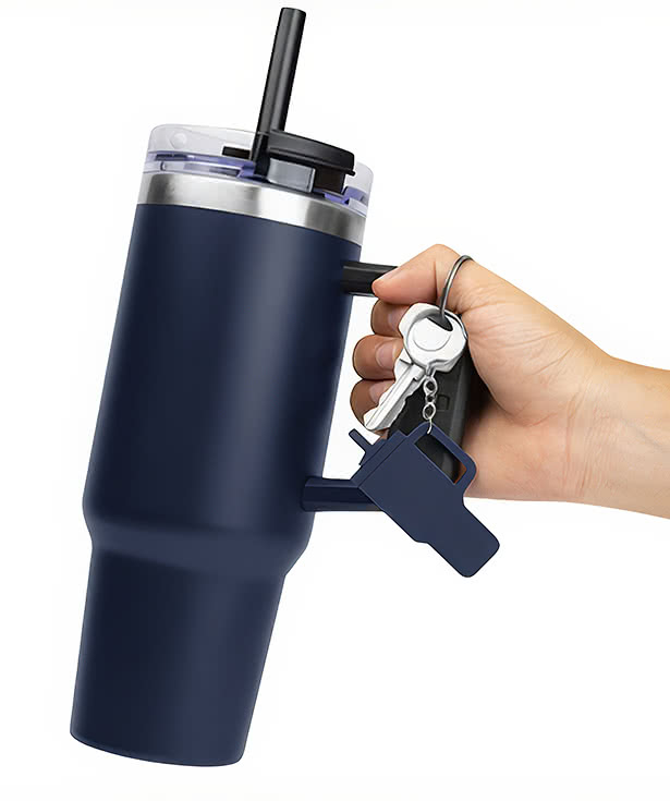 Intrepid Tumbler Shaped Silicone Keychain