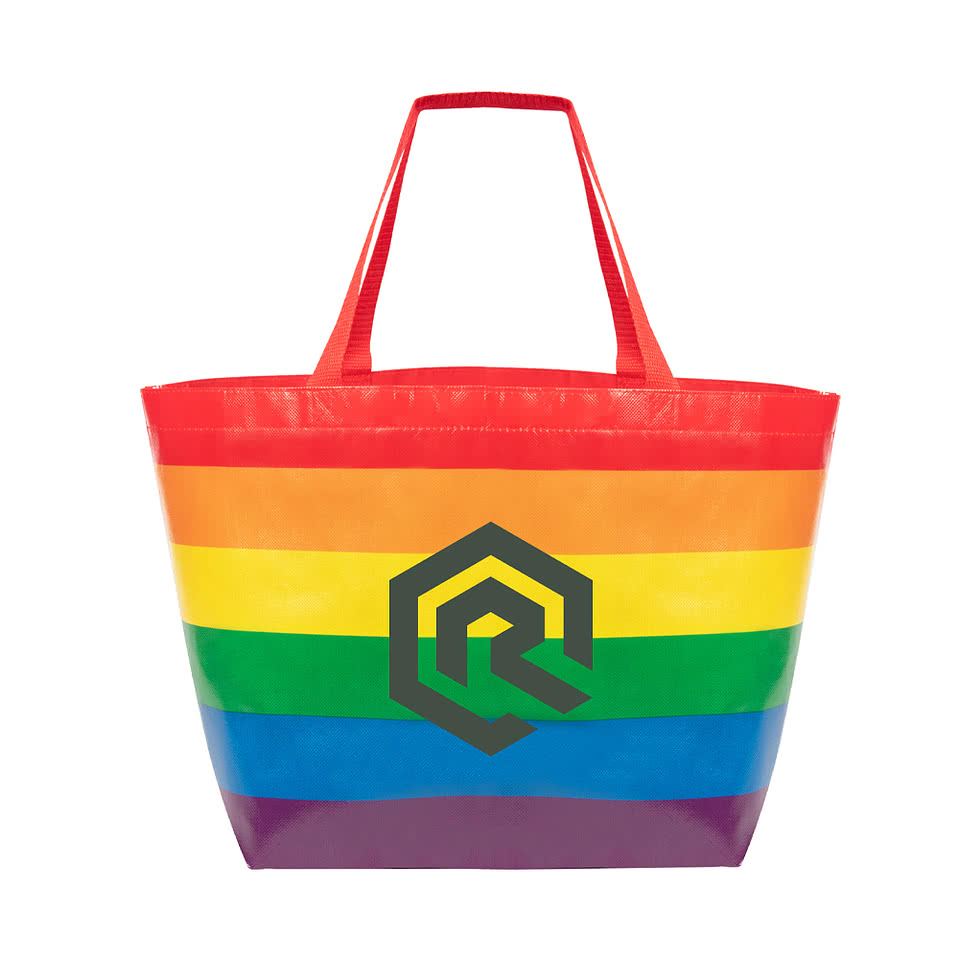 Rainbow Laminated Non-Woven Tote Bag