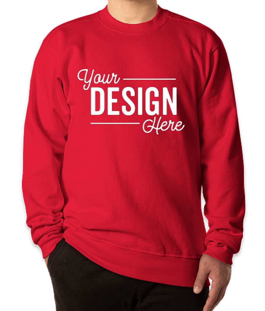 Bayside USA-Made Super Heavy Crewneck Sweatshirt in Red