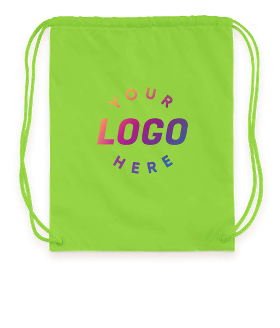 Multicolor Drawstring Bag in Lime Green