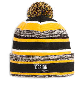 New Era Sideline Fleece Lined Pom Pom Beanie - Color: Black / Gold