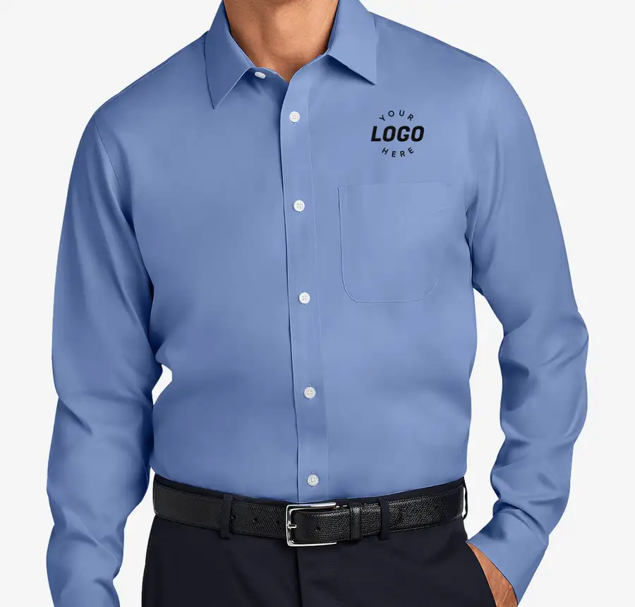 pinpoint collar dress shirts Knights of Columbus Brooks Bros. Spread Shirt Light Blue / 2x-Large 1/4 Topstitched Break Resistant Buttons Top Center Placket Split Yoke Single Front Rounded Pocket Content Brooks Brothers Wrinkle-Free Stretch Pinpoint