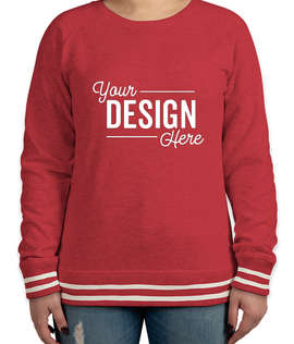 J. America Women's Varsity Crewneck Sweatshirt - Color: Red