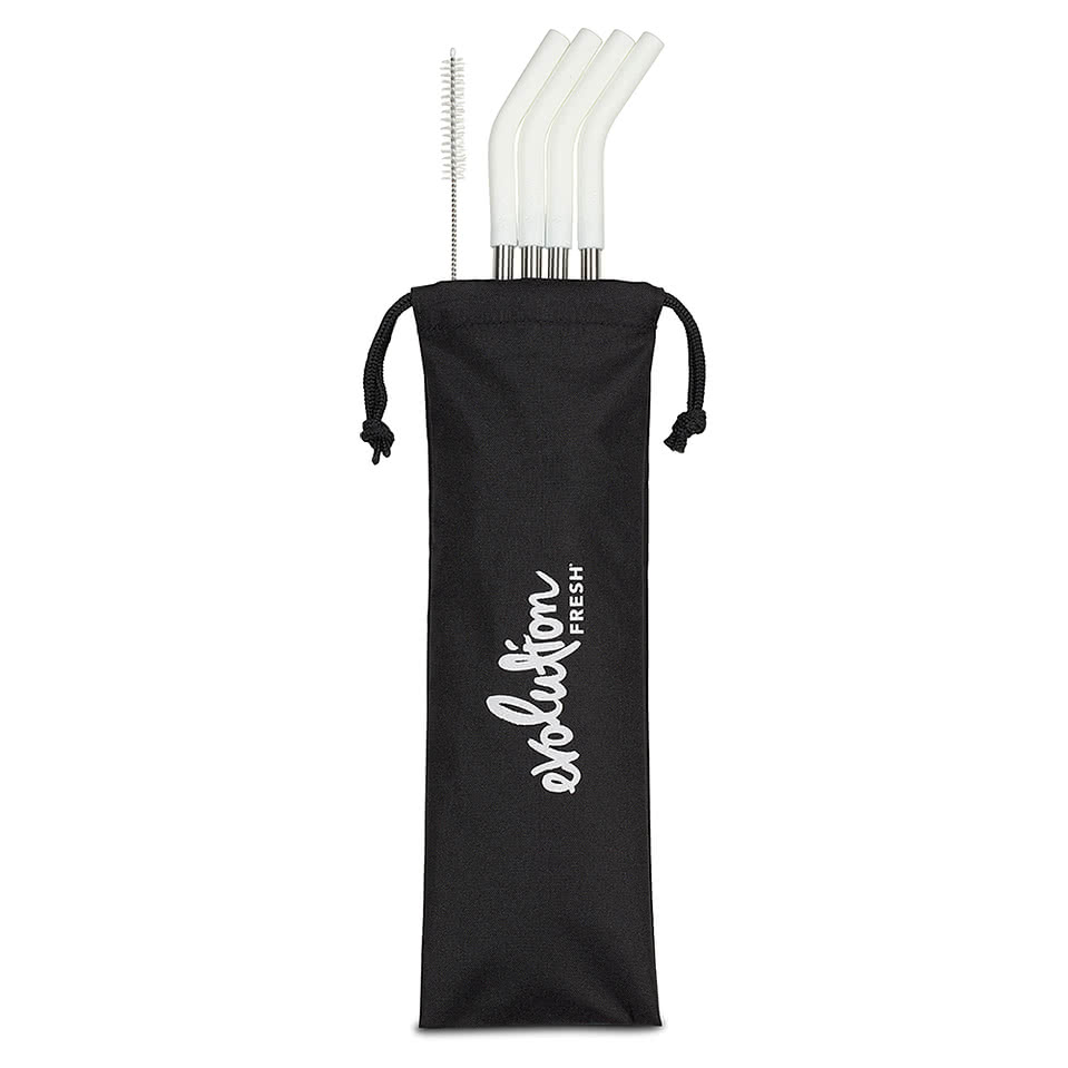 Aviana Poppy 4-Pack Stainless Steel Straw Set