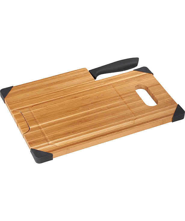 Laser Engraved Bamboo Cutting Board with Knife