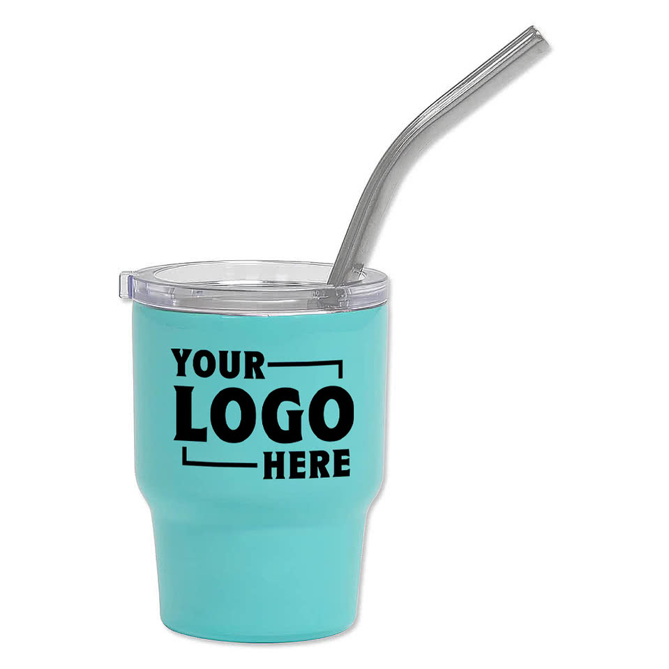 3 oz. Stainless Steel Mini Mate Shot Glass Tumbler with Straw