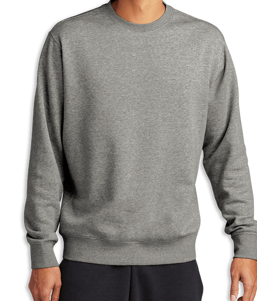 Nike Club Fleece Sleeve Swoosh Crewneck Sweatshirt in Dark Grey Heather