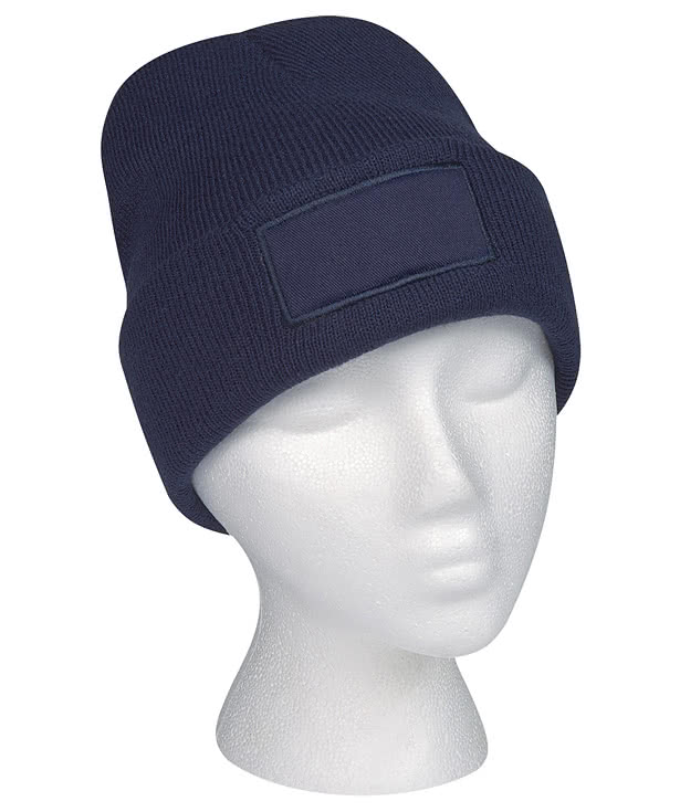 Knit Patch Cuff Beanie