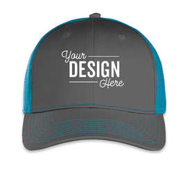 Outdoor Cap Ultimate Trucker Hat - Color: Charcoal / Neon Blue