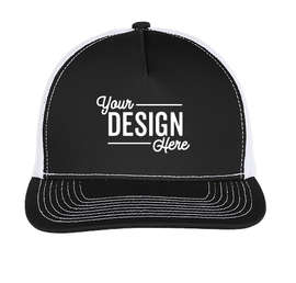 Outdoor Cap Five-Panel Snapback Trucker Hat - Color: Black / White