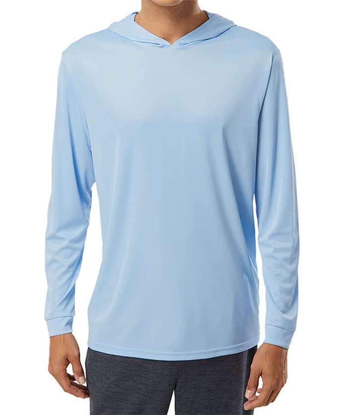 Men's RTF Blue Hooded Long Sleeve Performance Shirt, Size: Small