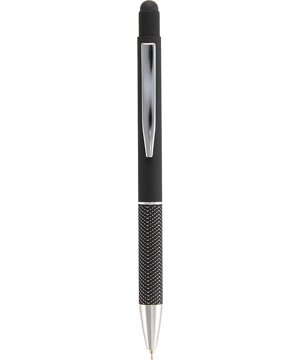Laser Engraved Nadine Recycled Soft Touch Gel Stylus Pen (blue ink)