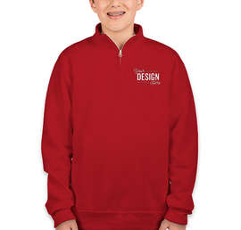Jerzees Youth Nublend Quarter Zip Sweatshirt - Color: True Red