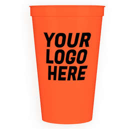 22 oz. Plastic Stadium Cup - Color: Neon Orange