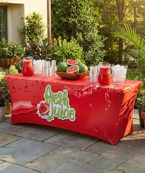 Full Color 8' Ultrafit Classic Stretch Tablecloth