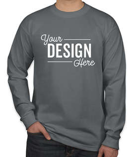 Bayside USA-Made 100% Cotton Long Sleeve T-shirt - Color: Charcoal