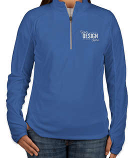 Port Authority Women's Quarter Zip Microfleece Pullover - Color: Light Royal