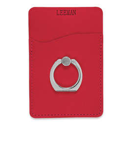 Debossed Tuscany Phone Wallet with Metal Ring Phone Stand - Color: Red