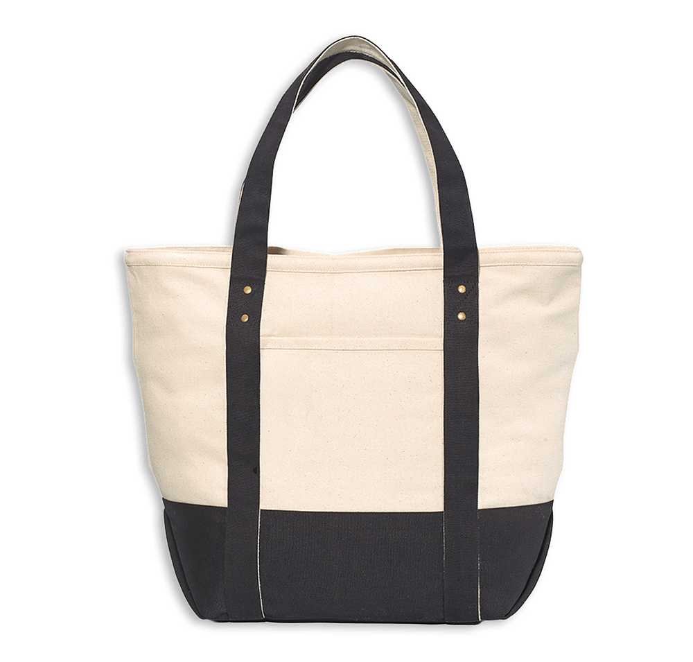 Seaside Zippered Cotton Tote Bag-default