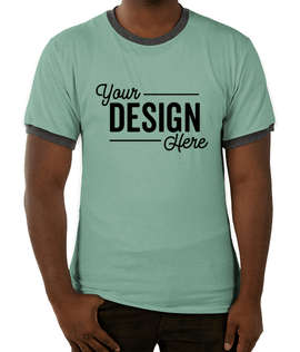 Canada - Champion Premium Fashion Ringer T-shirt - Color: Bright Sage Heather / Charcoal Heather