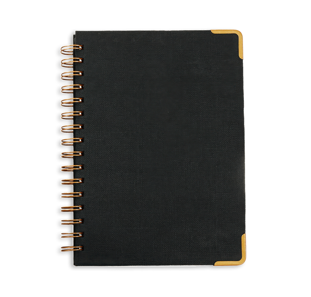 Full Color Woven Paper Hard Cover Notebook with Metal Accents-default