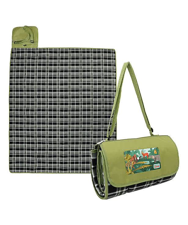 Premium Barrel Fleece Roll-Up Picnic Blanket
