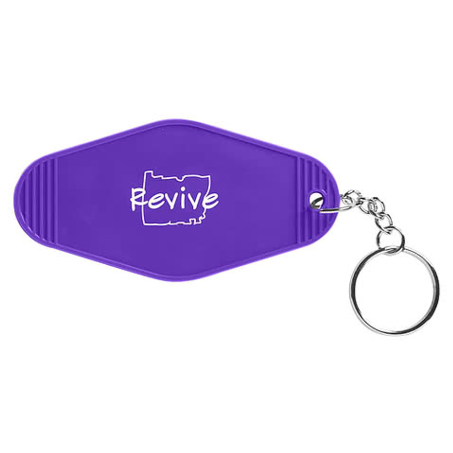 Recycled Plastic Motel Keychain in BLACK