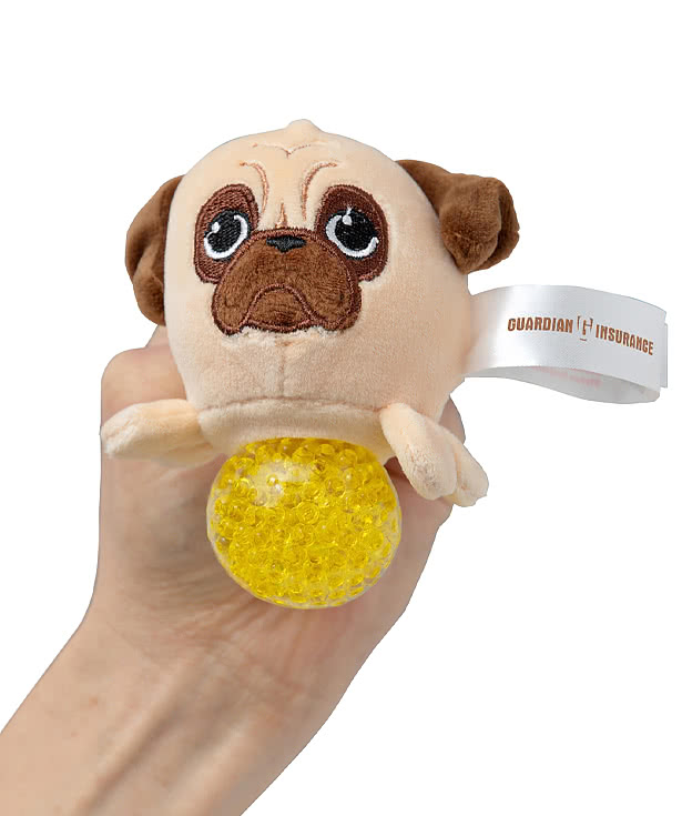 Stress Busters Pug Plush Gel Stress Reliever