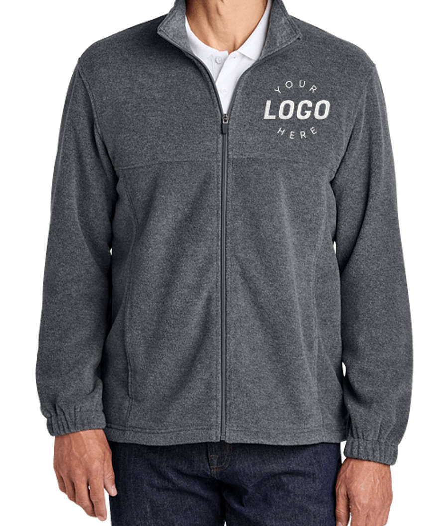 Port Authority Plush Fleece Full Zip Jacket in Storm Grey Heather