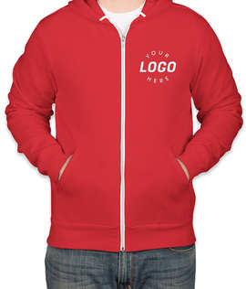 Bella + Canvas Ultra Soft Zip Hoodie - Color: Red