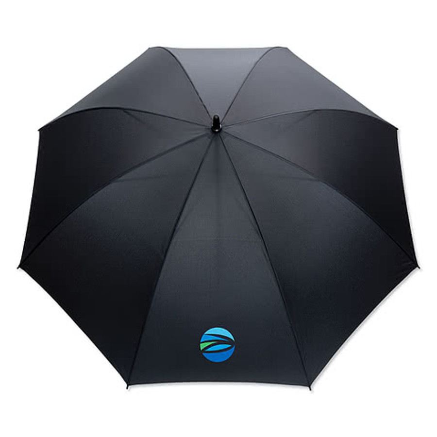 Full Color 30" Arc Impact AWARE Recycled Storm Proof Umbrella in Black