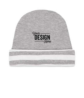 Rabbit Skins Baby Rib Hat - Color: Heather / Heather / White Stripe