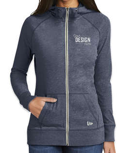 New Era Women's Sueded Lightweight Zip Hoodie - Color: True Navy Heather