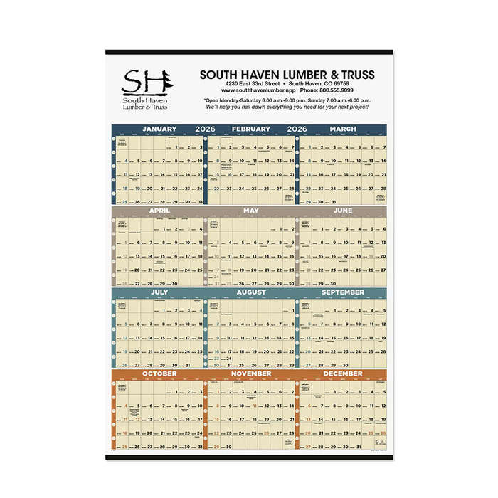 Time Management Span-A-Year Non-Laminated Poster Calendar